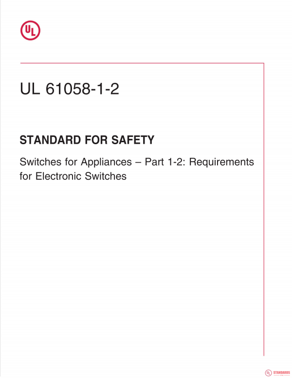 UL 61058-1-2 PDF UL 61058-1-2 PDF